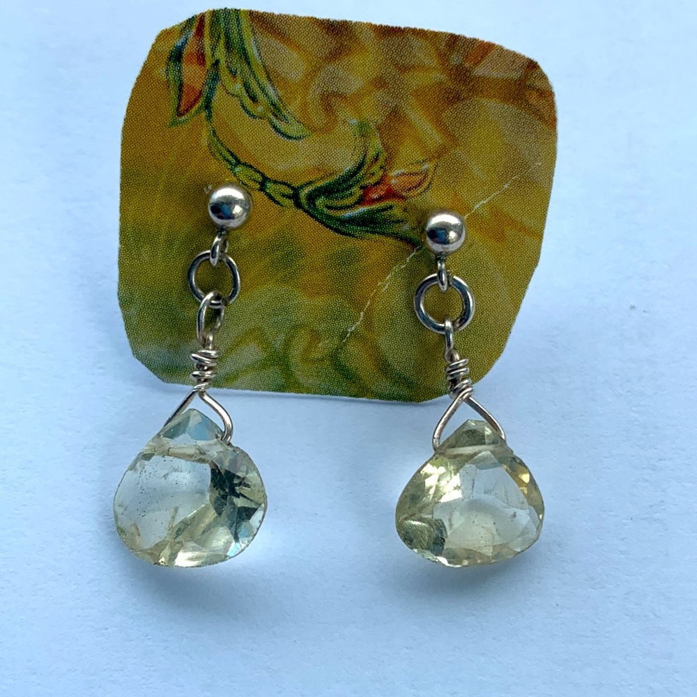 Citrine Silver Dangle Earrings
